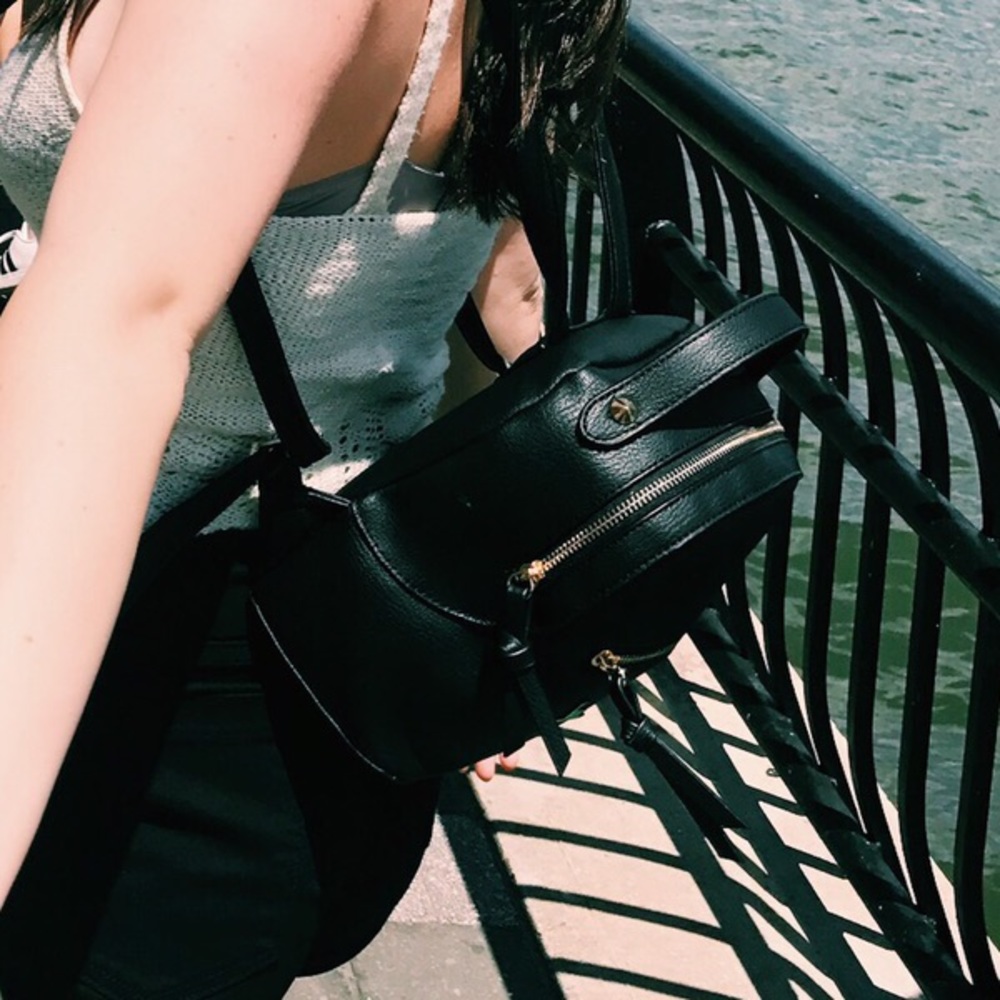 black mini backpack